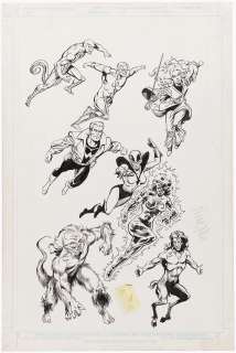 OFFICIAL HANDBOOK OF THE MARVEL UNIVERSE BULLPEN ARCHIVES ORIGINAL ART. | Hake’s