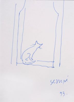Jean-Jacques Sempé... | Jean-Jacques SEMPÉ (1932-2022) Le chat Dessin Encre... | misc / divers