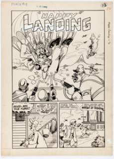 Joe Beck And Otto Eppers | Punch Comics #19 Complete 5-Page Story "Happy Landing" Original Art (Chesler, 1946). | Heritage