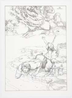 Hannibal Ibarra - Soothing Waters Illustration Original Art (undated). ...