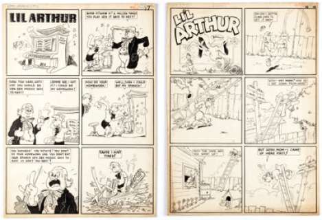 Fred Schwab "Li‘l Arthur" Complete 1-Page Stories Original Art Group of 2 (Chesler, 1937/1945).... (Total: 2 Original...