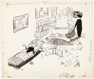 Jules Feiffer - True Mystery Single Panel Gag Original Art (c.1955)....