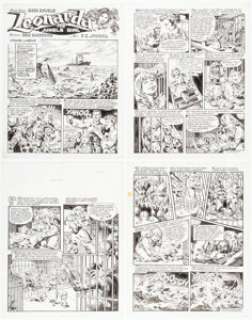 Javinal, Federico C. | Federico Javinal (as F. C. Javinal) Liwayway "Leonarda the Jungle Girl" Five Complete 2-Page Story Original Art (L... (Total: 11 Items) | Heritage