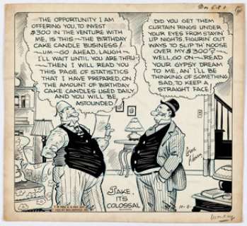 Ahern, Gene - Eugene "Gene" Ahern Our Boarding House with Major Hoople Daily Single-Panel Comic Strip Original Art dated 10-8-34...