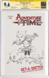 Unidentified artist - superhero sketches - Chris Burnham Adventure Time #36 Hero Initiative Sketch Cover Edition Original Art - Signature Series (Kaboom!, 20...