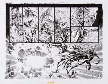 Deodato Jr., Mike - Mike Deodato Jr. Lady Death vs. Purgatori Double Page Spread 24-25 Original Art (Chaos! Comics, 1999).... (Total: 3 Original Art)