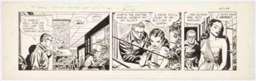 Barry, Dan - Dan Barry and Harvey Kurtzman Flash Gordon Daily Comic Strip Original Art dated 12-11-1952 (King Features Syndicat...