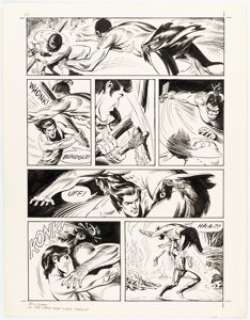 Manning, Russ | Russ Manning Tarzan, In The Land That Time Forgot Graphic Novel Page 32 Original Art (Treasure Hour, 1974). ... | Heritage