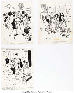 Keller, Reamer - Reamer Keller - Humorama Single Panel Gag Illustrations Original Art Group of 3 (Humorama, 1958-1961).... (Total: 3 Original Art)