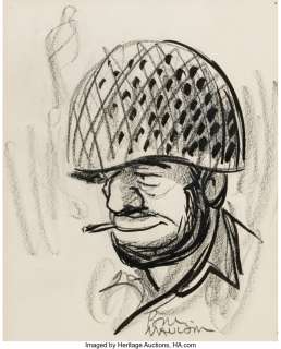 Mauldin, Bill - Bill Mauldin "GI Joe" of Willie and Joe Sketch Original Art (undated)....