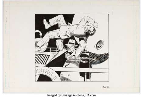 Bové, Steven - Steven Bové Detective Comics #34 Crimson Avenger Cover Re-Creation Original Art (DC, c. 1986)....