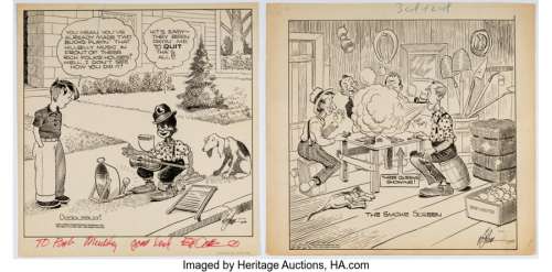 Dodd, Ed - Ed Dodd Back Home Again Daily Single-Panel Comic Strip Original Art Group of 6 (United Feature Syndicate, 1938-39)... (Total: 6 Original Art)