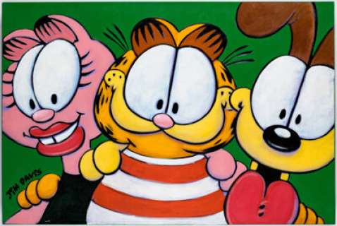 Jim Davis Studio | Jim Davis Studio - Garfield, Arlene, and Odie Painting Original Art (c.1990s).... | Heritage
