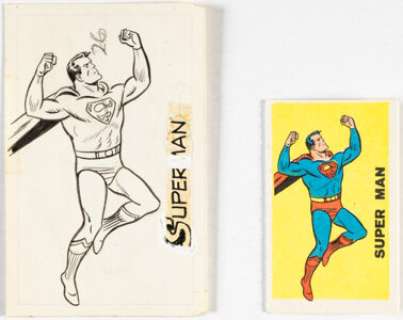 Wood, Wally | Wally Wood - Superman Comic Book Foldees Illustration Original Art (Topps, 1966).... | Heritage
