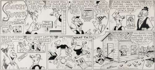 Holman, Bill - Bill Holman Smokey Stover Daily Comic Strip Original Art dated 5-7-1950 (News Syndicate, 1950)....