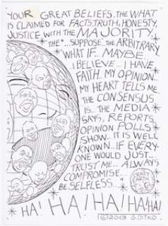 Ditko, Steve | Steve Ditko #9 Teen #19 Back Cover Original Art (Robin Snyder and Steve Ditko, 2014).... | Heritage