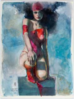 Maleev, Alex - Alex Maleev - Elektra Painting Original Art (2009)....