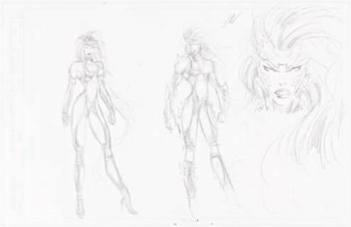 Turner, Michael | Michael Turner (attributed) - Ballistic/Wetworks Preliminary Character Design Original Art (c.1990s).... | Heritage