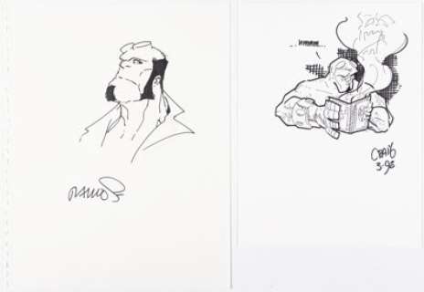 Ramos, Humberto | Humberto Ramos and Craig Rousseau - Hellboy Sketches Original Art Group of 2 (c. 1990s-2000s).... (Total: 2 Original Art) | Heritage
