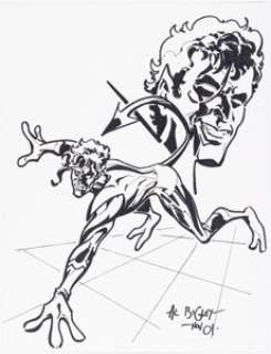 Al Bigley - Nightcrawler Sketch Original Art (2001). - ...