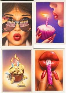 Mick McGinty - Birthday Greeting Card Illustration Original Art Group of 4 (c. 1980s).... (Total: 4 Original Art) | Heritage