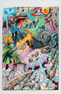 John Byrne and Steve Lydic - Dr. Strange vs. Dormammu vs. Dr. Doom Specialty Illustration Original Art (2015).