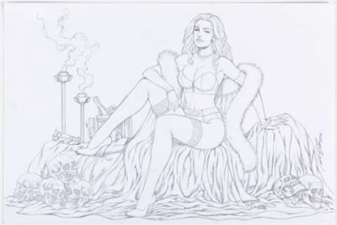 Al Rio - Emma Frost the White Queen Illustration Original Art (2011).