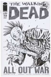 Andy Belanger The Walking Dead #115 Sketch Cover - Punk Zombie Original Art (Image, 2013) Condition: NM.
