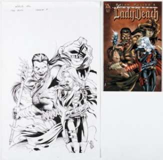 Wellinton Alves Brian Pulido‘s Medieval Lady Death #5 Cover Original Art (Avatar Press, 2005). (Total: 2 Original Art)