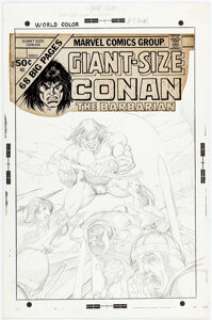 Gil Kane Giant-Size Conan the Barbarian #3 Cover Preliminary Original Art (Marvel, 1975). | Heritage