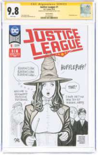 Frank Cho Justice League #1 Sketch Cover - Signature Series Zatanna Original Art (DC, 2018) CBCS NM/MT 9.8 White pages. | Heritage