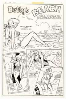 Dan DeCarlo and Jim DeCarlo Archie’s Girls Betty and Veronica #286 "Betty’s Beach Fashions" Illustration Original Art (Archie, 1979). | Heritage