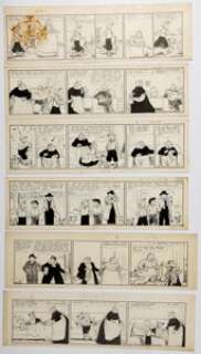 Edwina Dumm Cap Stubbs and Tippie Daily Comic Strip Original Art (George Matthew Adams Service, c. 1950s-60s). (Total: 6 Original Art)