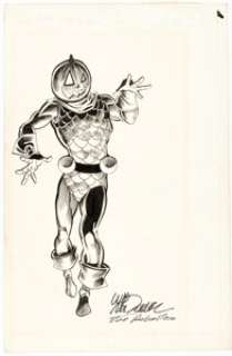 Luke McDonnell and Joe Rubinstein The Official Handbook of the Marvel Universe #5 Jack O’Lantern Illustration Original Art (Marvel, 1983). | Heritage