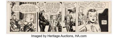 Milton Caniff Steve Canyon Daily Comic Strip Original Art dated 1-24-47 (Field Enterprises, Inc., 1947). | Heritage