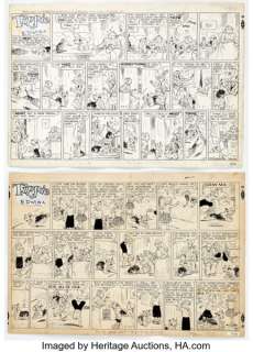 Edwina Dumm Tippie Sunday Comic Strips Original Art and Print Portfolio Group of 3 (George Matthew Adams Service, 1947-80). (Total: 3 Original Art)