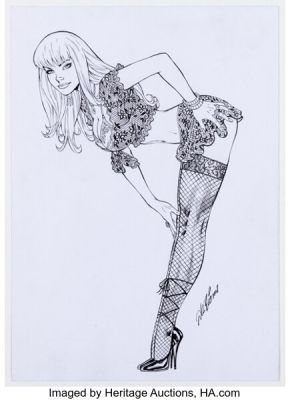 Al Rio - Blonde in Lingerie Pin-Up Illustration Original Art (2008). | Heritage