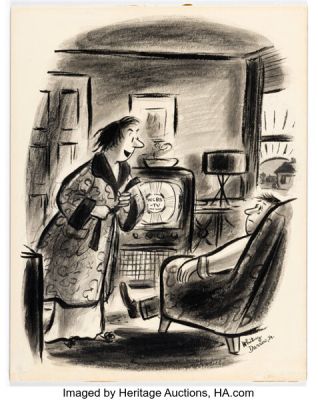 Whitney Darrow The New Yorker Magazine Single Panel Gag Cartoon Illustration Original Art (New Yorker, 1954). | Heritage