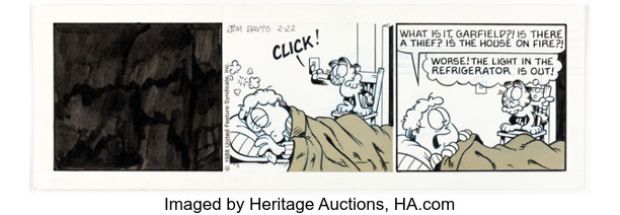 Jim Davis Garfield Daily Comic Strip Original Art dated 2-22-88 (United Feature Syndicate, 1988). | Heritage