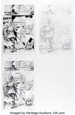 Al Vey [Mark Bagley lightboxed] Fantastic Four #54 Story Page 8 Finished Pencils and Inks Original Art (Marvel, 2002). (Total: 3 Original Art) | Heritage