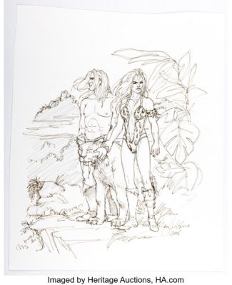 Mary Wilshire - Ka-Zar and Shanna Illustration Original Art (2005). | Heritage