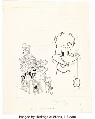 Gold Key Artist Golden Comics Digest #20 Woody Woodpecker Cover Original Art (Gold Key, 1971) | Heritage