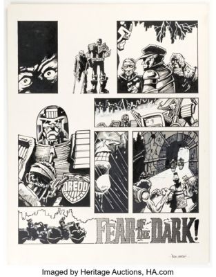 Dean Ormston 2000 AD Judge Dredd Unpublished Story Page Original Art (Fleetway, c. 1990s).