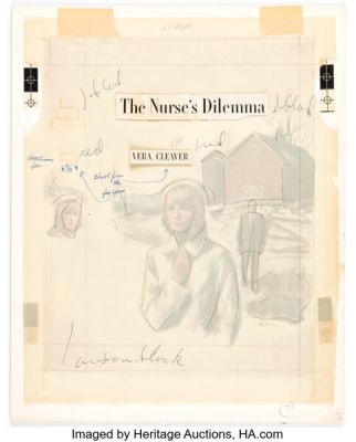 Edrien King The Nurse’s Dilemma by Vera Cleaver Dustjacket Original Painting (Avalon Books/Bouregy & Curl Publ., 1966). | Heritage