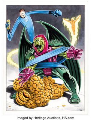 Giorgio Comolo Fantastic Four Annual #6 Annihilus Cover Re-Imagining Illustration Original Art (2002).