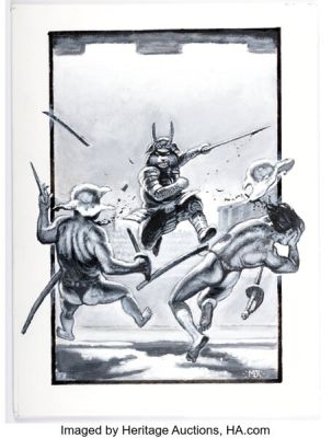 Mark Rogers "Tomokato Takes Out The Guards" Painting Original Art (1988). | Heritage