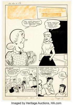 Samm Schwartz Jughead Annual #8 "Mars-Taken Identity" Complete 5-Page Story Original Art (Archie, 1960). (Total: 5 Items) | Heritage