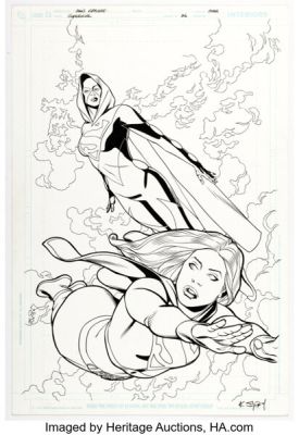 Chris Sprouse and Karl Story Supergirl #36 Cover Original Art (DC, 2009). | Heritage