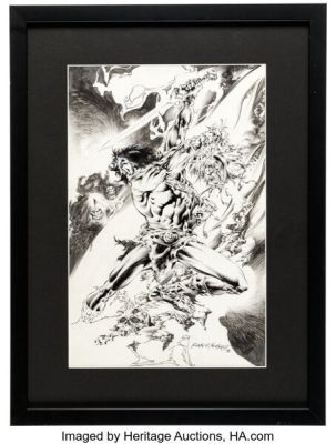 Rudy Nebres The Savage Sword of Conan #19 Frontispiece Illustration Original Art (Marvel, 1977). | Heritage