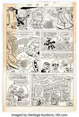 Joe Albelo and Pierre Fournier Peter Porker, the Spectacular Spider-Ham #13 Story Page 17 Original Art (Marvel, 1987).